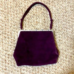 Vintage New York & Company Plum Suede Bag